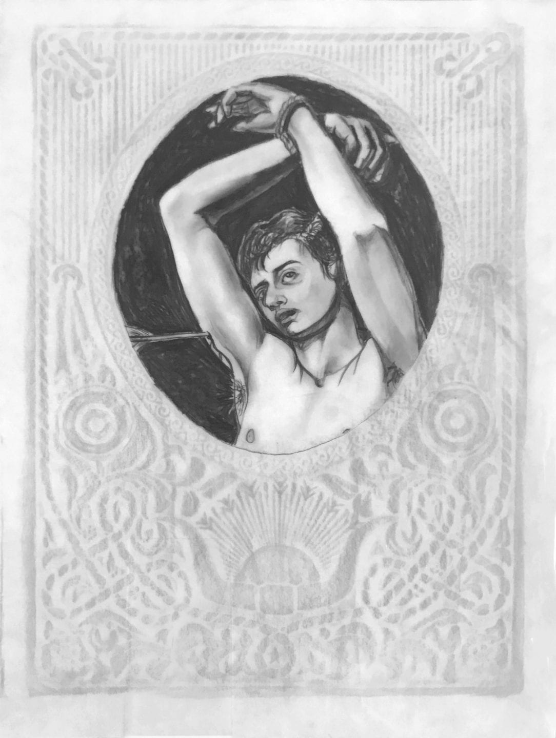 &#8220;Sebastian 2&#8221;, Graphite on Mylar and Rice Paper by Jeffrey Heiman