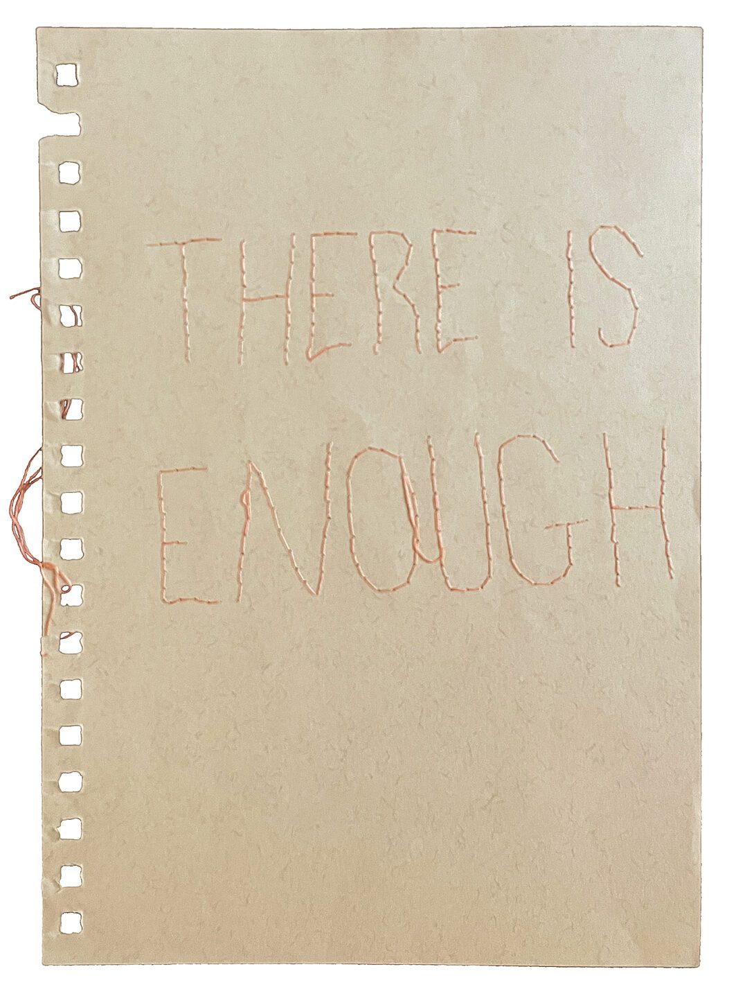 “There is enough”, Embroidered paper by Makena Gadient