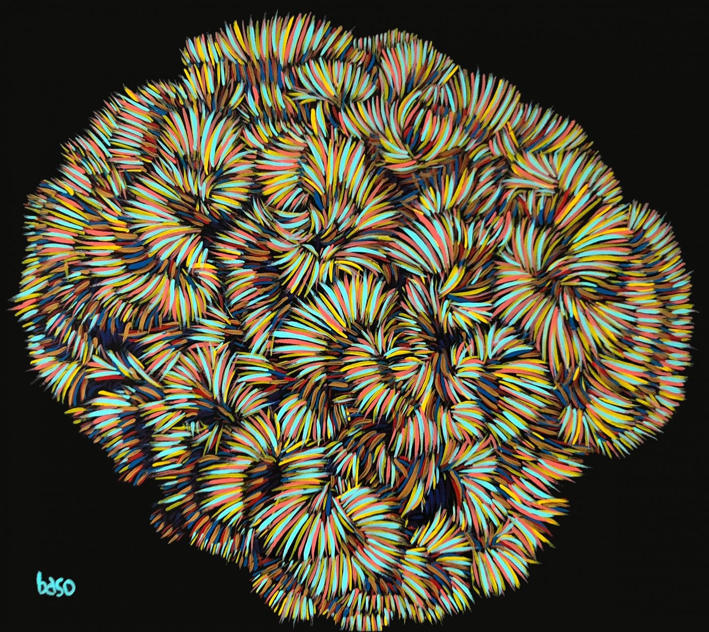 Untitled Painting, Enamel on plexiglass by Baso Fibonacci