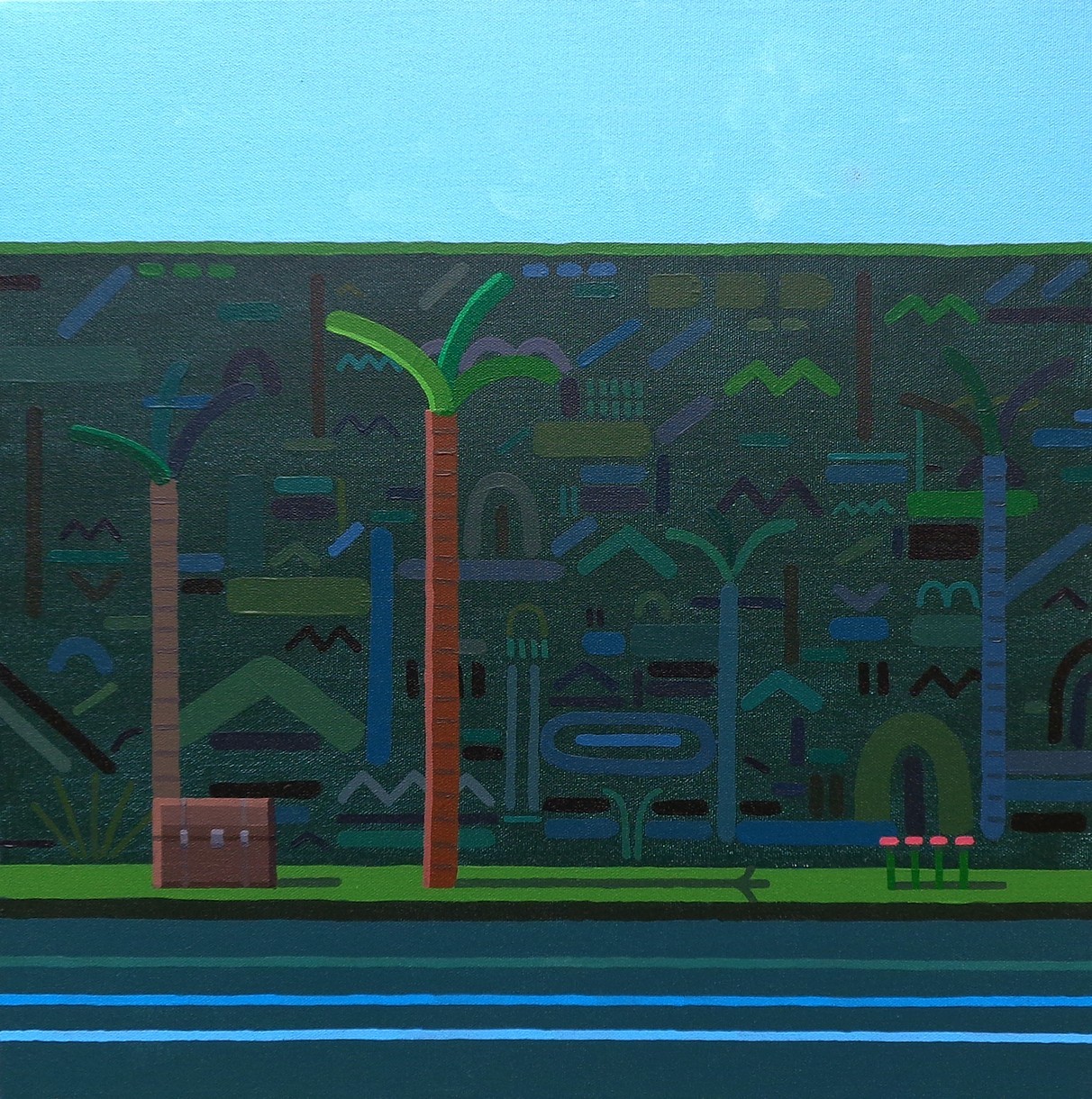 “At the Wall”, Acrylic on canvas by Cable Griffith