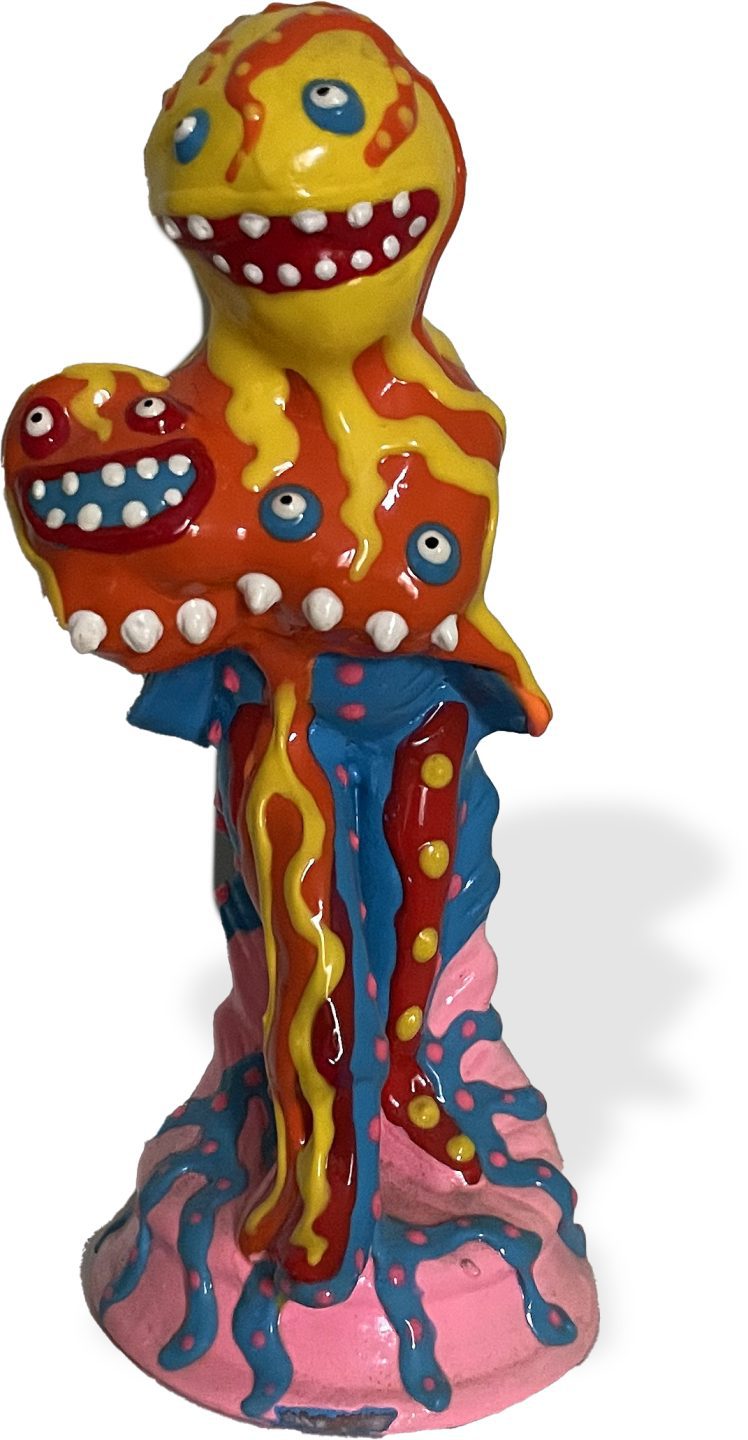 Untitled, Painted found ceramic sculpture (from Of Montreal merch table) by David Barnes