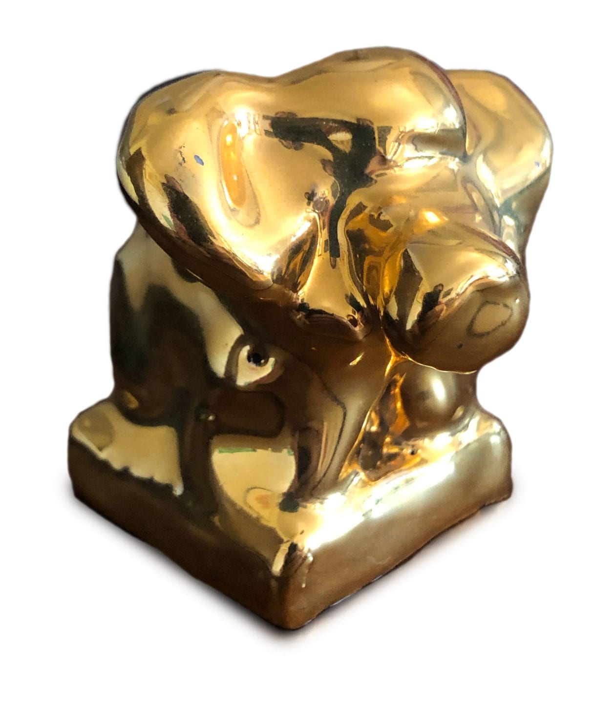 &#8220;Little Gold Elephant (Ulysses)&#8221;, Glazed terra cotta and gold luster by Jeffry Mitchell