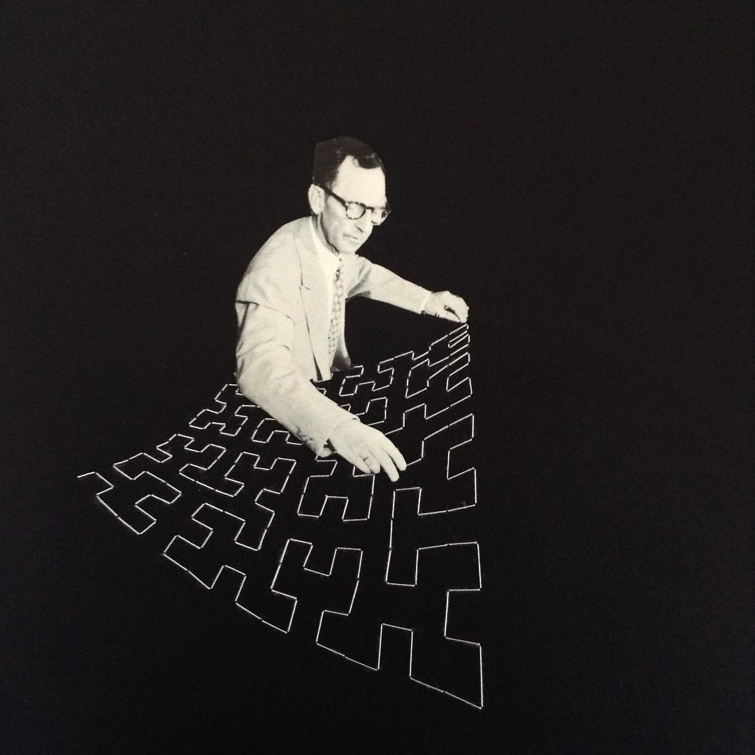 &#8220;His Thoughts were Inclined to Wander&#8221;, Embroidered collage by Katherine Claypole