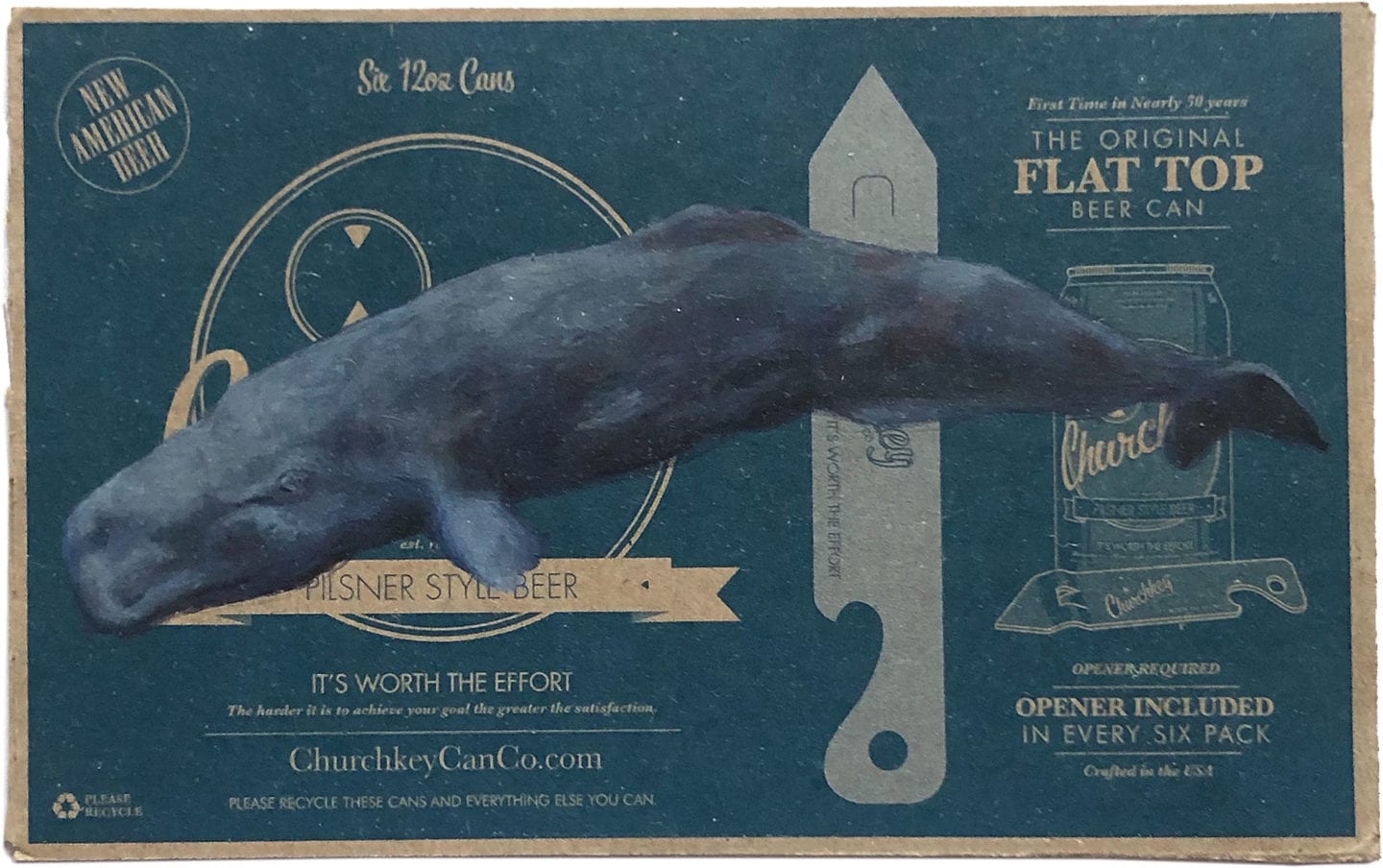 &#8220;Sperm Whale&#8221;, Mixed media (from 'Beer Money' series) by Markel Uriu