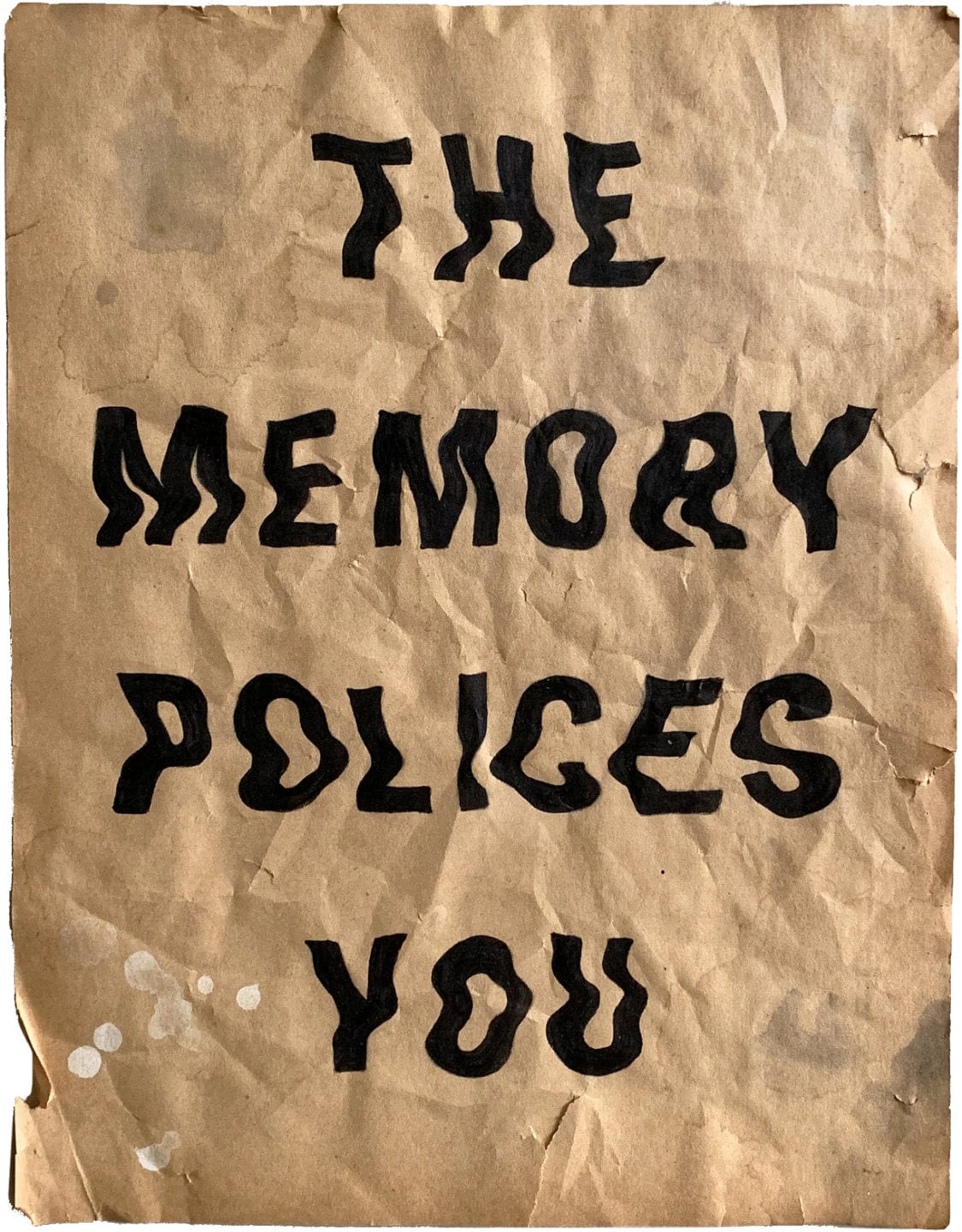 &#8220;The Memory Polices You&#8221;, Acrylic, pencil on vintage paper by Natalia Czajkiewicz