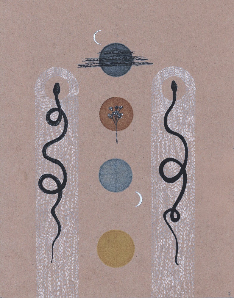 &#8220;Failed at Sanity, Found my home&#8221;, Pen, ink and gouache by Annie Perkins Rosenberg