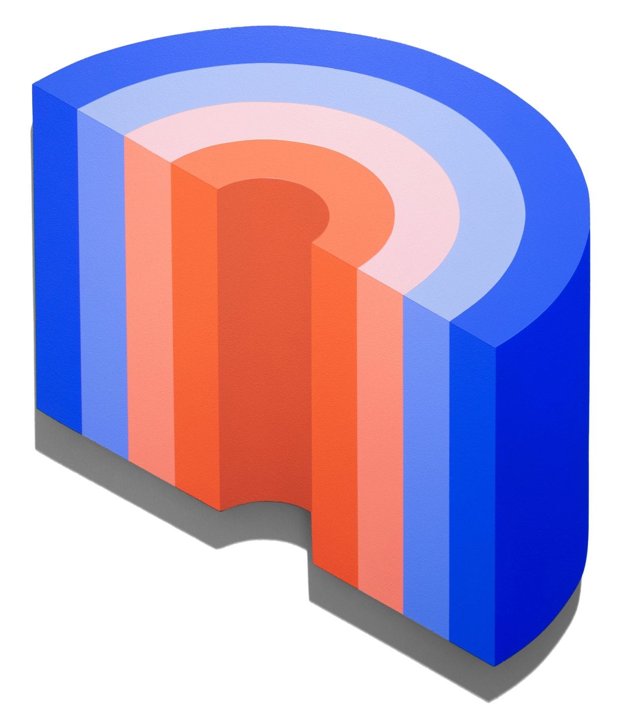 &#8220;Rainbow Slice &#8211; Blueberry Raspberry&#8221;, Hand-jigsawed wood with airbrushed acrylic paint by Andy Arkley