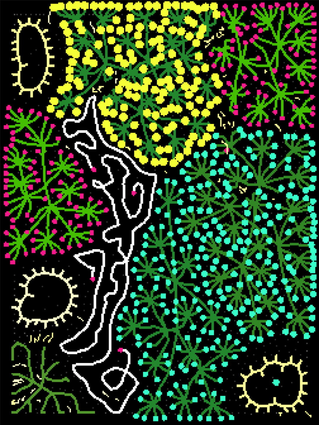 &#8220;Living Print (Lush)&#8221;, Algorithmically generated archival pigment print on paper by Spacefiller