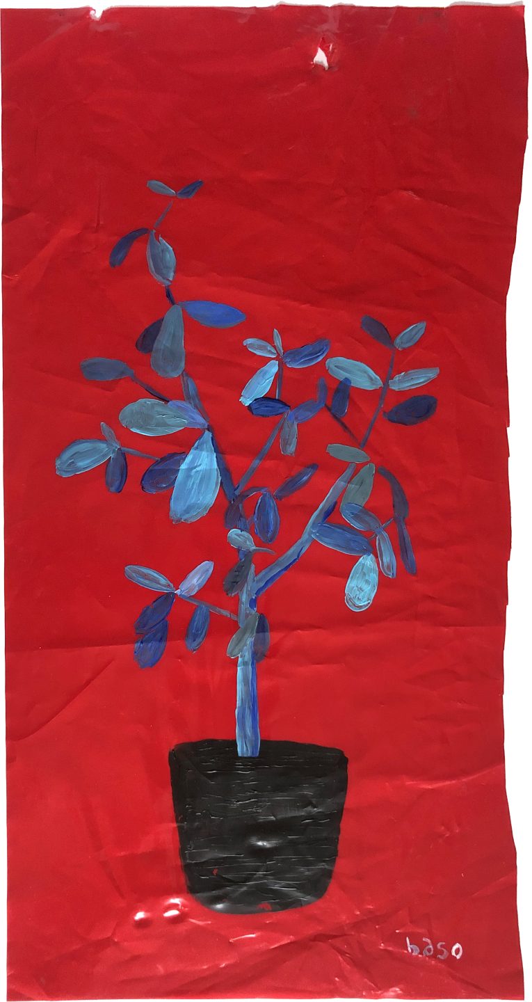 “Blue Jade”, Acrylic on plastic by Baso Fibonacci