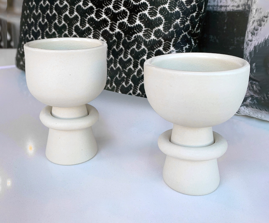 &#8220;Ring Goblets&#8221;, Ceramic by Sarah Stokes