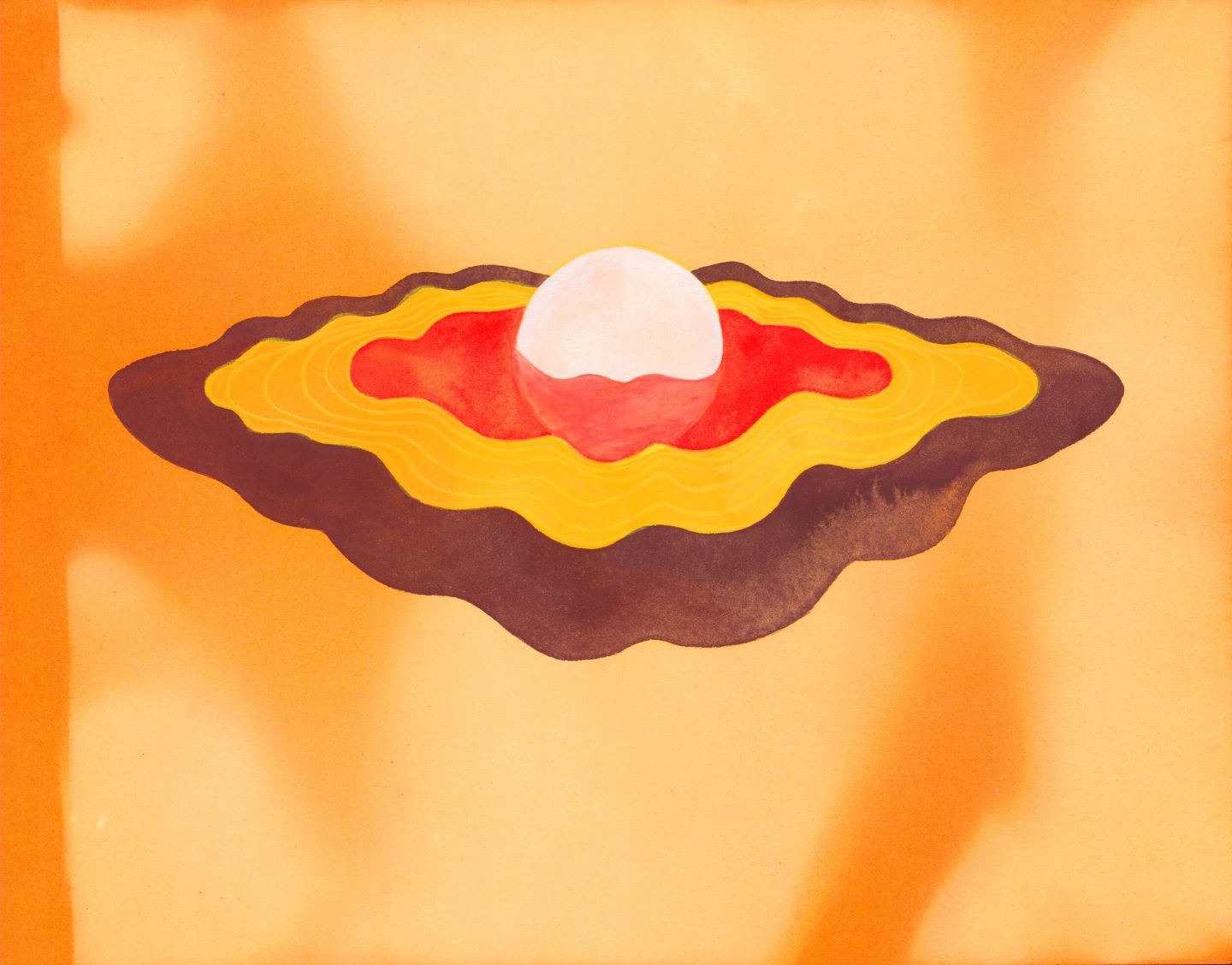 &#8220;Goldilocks Zone&#8221;, Gouache, colored pencil on hand dyed paper by Colleen RJC Bratton