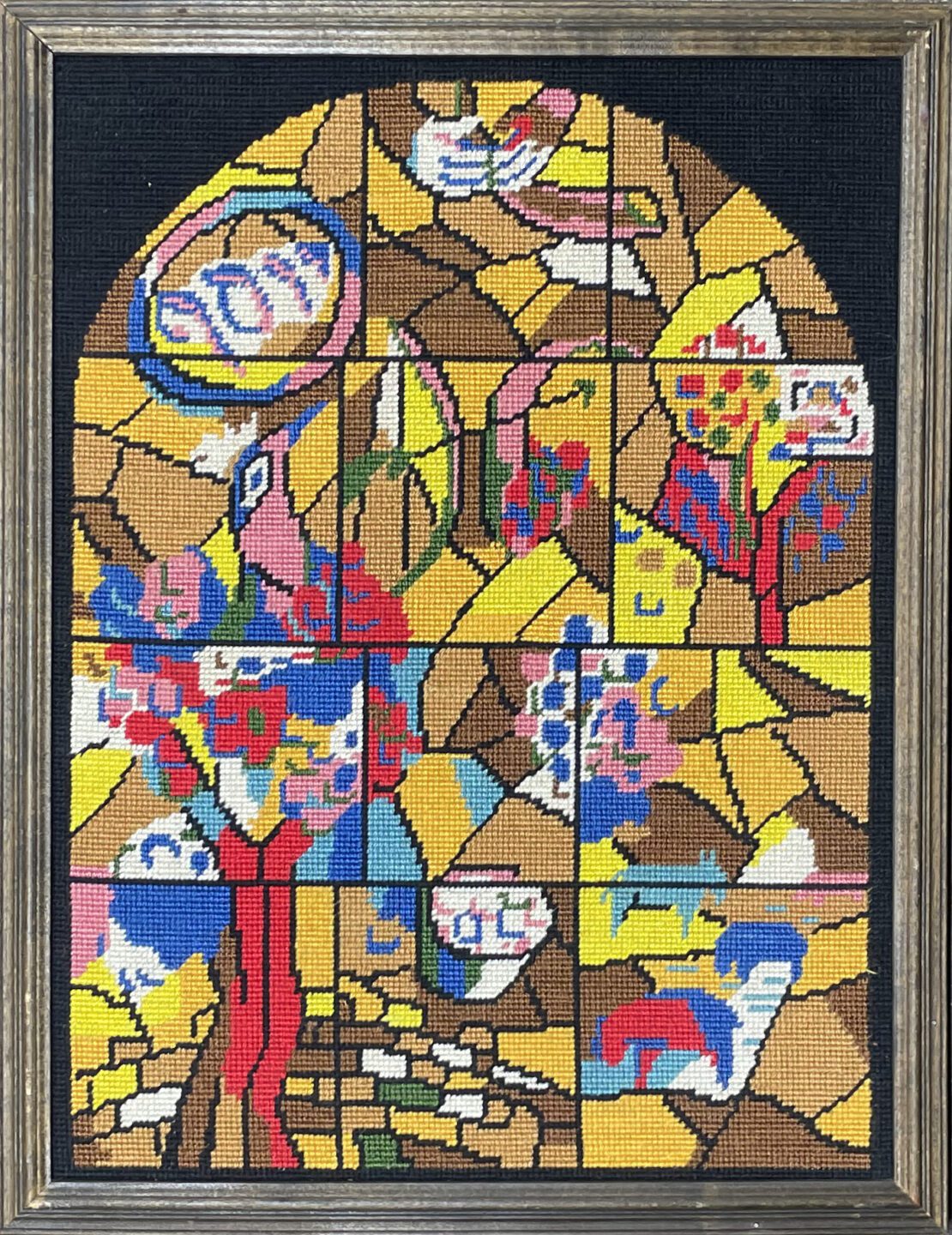 “Joseph” (after Chagall), Needlepoint (from 'Twelve Embroideries of Marc Chagall's Jerusalem Windows' promotional cross-stich pattern) by Unknown